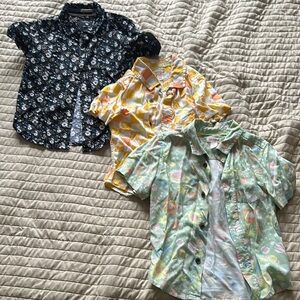 Cat and jack Floral Kids Shirt Set - Black, Yellow, Green